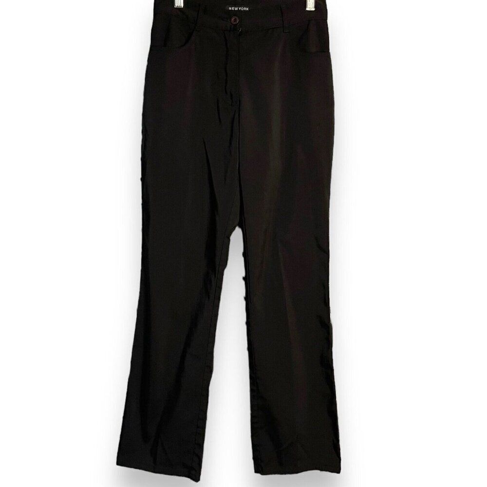 New York & Company Dress Pants Womens 2 P Black Straight Leg Business Casual Zip